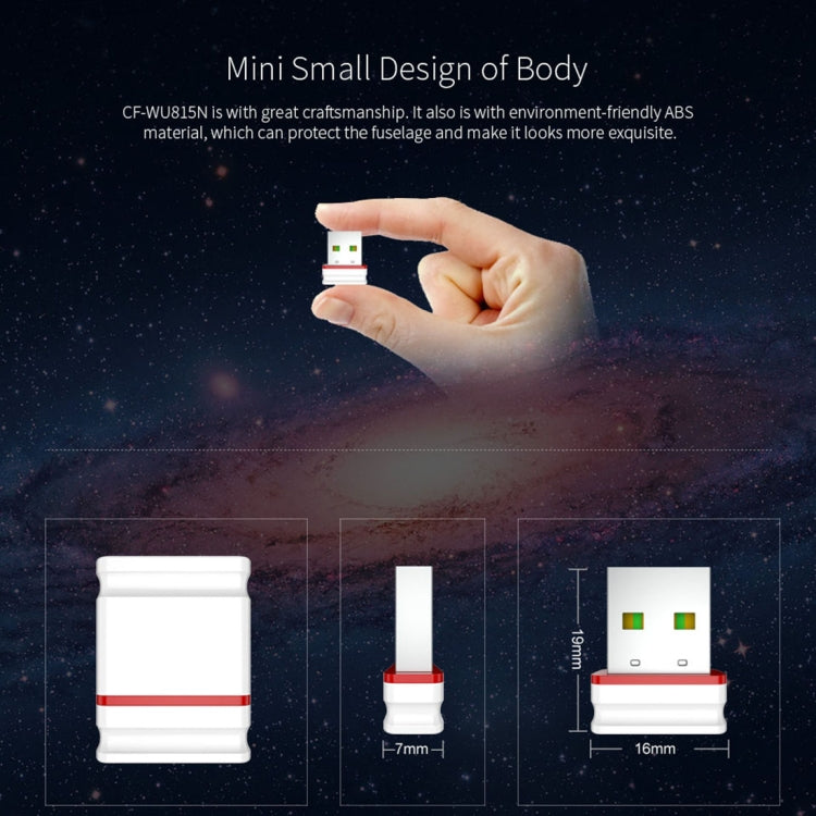 COMFAST CF-WU815N 150Mbps Mini Wireless USB 2.0 Free Driver WiFi Adapter External Network Card, CF-WU815N COMFAST CF-WU815N 150Mbps Mini Wireless USB 2.0 Free Driver WiFi Adapter External Network Card, CF-WU815N